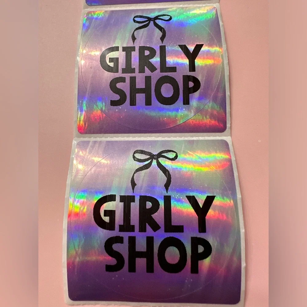 50 ct. Custom 2” Round Purple Holographic Stickers